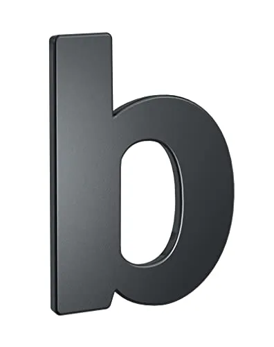BASI | Hausnummern aus Stahl in Anthrazit | Zahlen 0-9 | Buchstaben a - c | inkl. Befestigungsmaterial | Buchstabe b