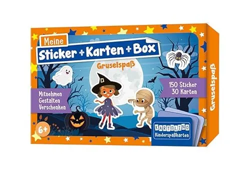 Meine Sticker + Karten + Box - Gruselspaß: Mitnehmen, gestalten, verschenken (KARTOLINO Kinderspaßkarten: Meine Sticker+Karten+Box)