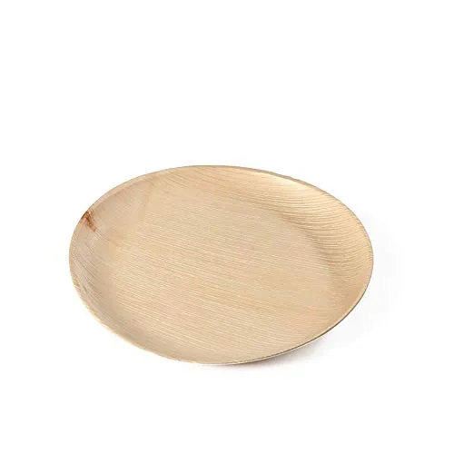 Mank Teller aus Palmblatt rund Ø 180 x H 20 mm 20 Stück – Biologisch abbaubares Einweggeschirr – Nachhaltig, stabil und umweltfreundlich – Ideal für Party & Buffet