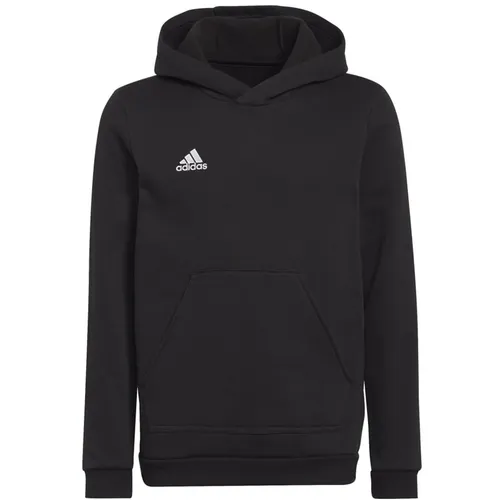 Adidas Entrada 22 Hoody - schwarz - Sweatshirts für Kinder und Teens, aus weichem Fleece mit Recycling-Anteil für eine bessere Ökobilanz, bietet Wärme und Komfort vor und nach dem Training.