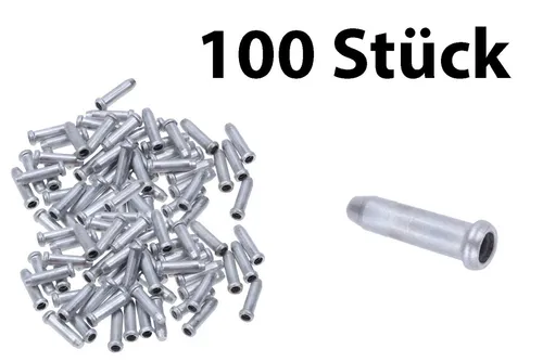 Non-Branded Felgenbremse 100 Stück Endkappen Quetschhülsen Bremszug Schaltzug Werkstattpackung