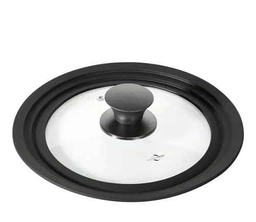 Küchenprofi Universaldeckel COOK | Geeignet für Töpfe mit Ø 20-24 cm | Dichtschließende Umrandung aus Silikon | Hitzebeständig bis 250 °C | Borosilikatglas/hochwertiger Kunststoff