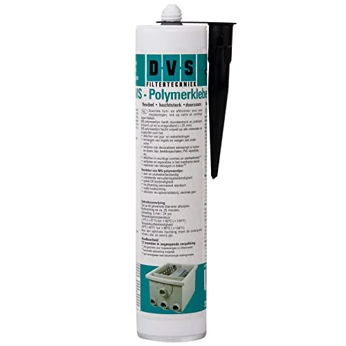 DVS MS Polymerkleber schwarz 310ml in DIN Kartusche | Spezial Reparatur Dichtmasse | Kleber für Teichfolie | abdichten von PVC- EPDM Folien | Unterwasserkleber für Teich, Aquarium und Pool
