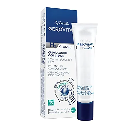 Gerovital H3 Classic Augen- & Lippencreme – Anti-Falten Pflege mit Hyaluronsäure & Vitamin E – Intensive Feuchtigkeit für die empfindliche Augen- und Lippenpartie – 15 ml