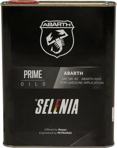 Petronas Selenia Abarth 5W-40 Motoröl 2 L - Vollsynthetisches Motoröl mit Abarth Freigabe, sorgt für optimale Leistung und Schutz des Motors. Ideal für sportliche Fahrer und Liebhaber von Hochleistungsfahrzeugen.