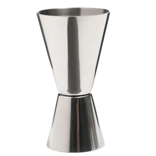 BarCraft Cocktail Jigger Dual Spirituosen Messbecher, Edelstahl, 25ml/50ml