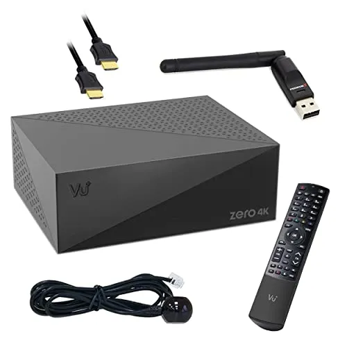 VU+ Zero 4K SAT Receiver mit DVB-S2X Tuner und PremiumX Wi-Fi Stick - TV-Receiver mit UHD 2160p Unterstützung und schnellem 150Mbit/s Wi-Fi für ein unvergleichliches Streaming-Erlebnis.