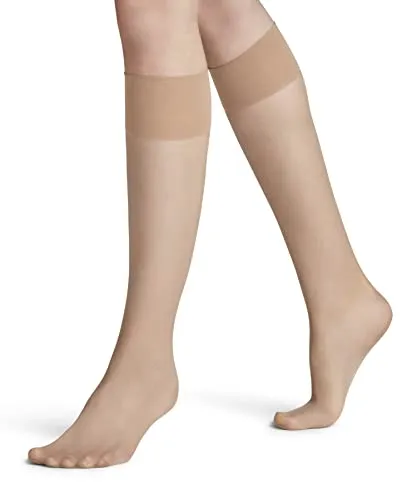 FALKE Damen Kniestrümpfe Pure Matt 20 DEN W KH transparent einfarbig 1 Paar, Beige (Cocoon 4859), 35-38