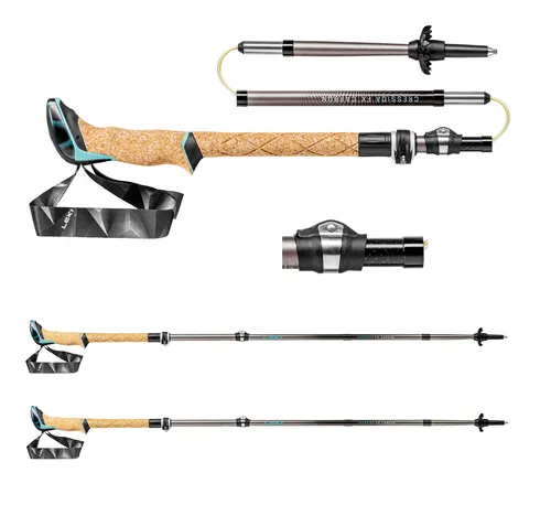 LEKI Unisex-Adult Cressida FX Carbon Trekkingstöcke - 100-120 cm, faltbar und leicht mit nur 490 g für komfortables Trekking und Bergwandern