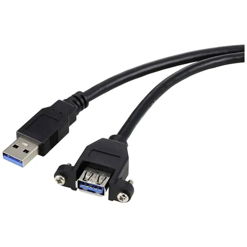 Renkforce USB-Kabel USB 3.0 USB-A Stecker, USB-A Buchse 1.00 m Schwarz für