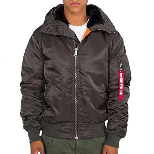 Alpha Industries MA-1 HOODED Bomberjacke schwarz M (48/50) - Funktionsjacke mit modischer Kapuze und hochwertiger Fellimitat-Fütterung, ideal für stilvolle Outdoor-Aktivitäten und den Alltag.