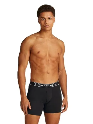 Tommy Hilfiger Herren 3p Brief DTM Um0um03458 Boxershorts - Boxer anliegend, aus 95% regenerativer Baumwolle für hohen Tragekomfort, ideal für Sport und Alltag, perfektes Geschenk für den modernen Mann.