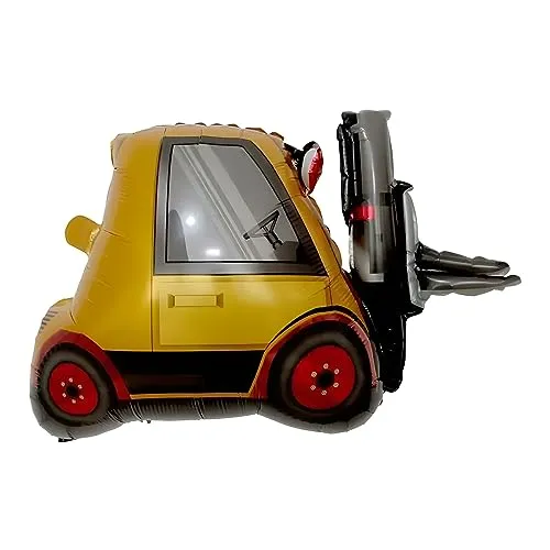 Gabelstapler Folienballon, ca. 53*79 cm, Ideal für Kindergeburtstage, Fahrzeug-Themenpartys, Dekorationen, Überraschungen, Geschenke, Helium- oder Luftfüllung Wiederverwendbar Langlebig Fahrzeug Motiv