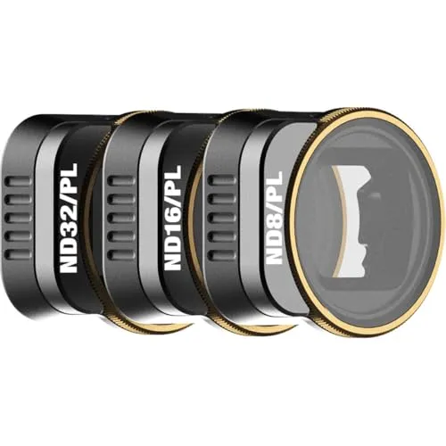 PolarPro - DJI Mini 3 Pro - Vivid - ND8/PL + ND16/PL + ND32/PL (3-Pack) - Ultra-Lightweight Aluminum - Precisely Engineered - horizontal and Vertical Shooting Modes - Color Neutrality