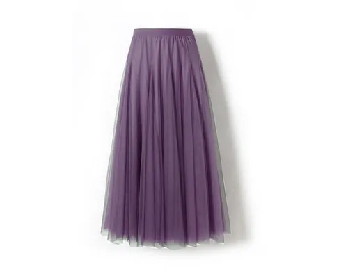 DEBAIJIA Meshrock Meshrock Damen Maxirock Sommer Elegant Lange Röcke Kleid Hohe Taille