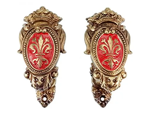 Wandhalter Wappen rot Messing 2er-Set von Denix