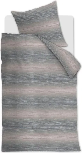 Beddinghouse Mako-Satin-Bettwäsche-Garnitur Vik in Blue Grey, 135x200 cm - Bettwäsche aus 100% Baumwollsatin, atmungsaktiv und feuchtigkeitsabsorbierend. Hochwertige Qualität mit edlem Glanz für einen stilvollen Schlafkomfort.