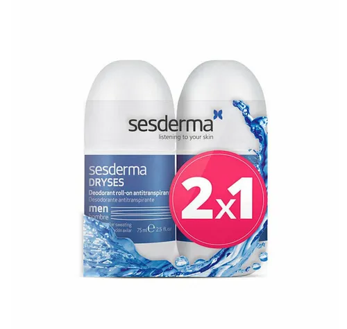 Sesderma Deo-Roller Pack Dryses Deodorant Antitranspirant Roll On für Männer 2x75ml