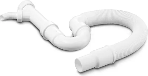 Röhrengeruchverschluss 1 1/2 Zoll mit Geräteanschluss und flexiblen Abgang