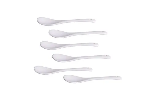 HIT Trading Eierlöffel 6er Pack - Eierlöffel aus hochwertigem Porzellan, 12,5 cm lang, ideal für ein elegantes Frühstück und besonders bruchfest.