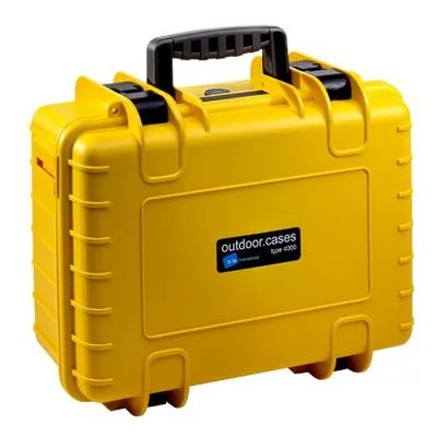 B W International GmbH Transportkoffer Outdoor - Typ 4000, Gelb, wasserdicht und bruchsicher, ideal für Drohnen und Kameras
