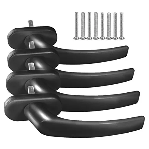 Alu Fenstergriff in Schwarz RAL 9005 - Stiftlänge 35mm 4 x