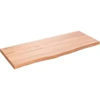 vidaXL Tischplatte Hellbraun 100x40cm aus massivem Eichenholz - Zubehör für Möbel: Hochwertige Tischplatte aus massivem Eichenholz mit Naturkante, sofort einsatzbereit dank lackierter Oberfläche und ideal für individuelle Tischgestaltungen.