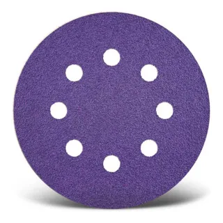 MENZER Titanium HD Klett-Schleifscheiben 115 mm, 8-Loch, Keramik-Mix (50 Stk.) - Hochleistungs-Klett-Schleifscheiben für exzellente Oberflächengüte. Ideal für Lacke und Kunststoffe. Selbstschärfend, langlebig und mit Antihaftbeschichtung für weniger Zusetzen.