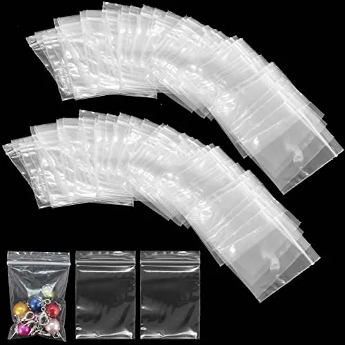 Plastikbeutel, Transparente Zip Beutel Kleine Plastiktüten Verschluss, Plastiktüten Ziplock Zip Klein für die Aufbewahrung von Schmuck, Kleinen Keksen und Süßigkeiten (6 * 4 cm) 500