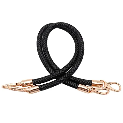 Handtaschengriffe Taschenhenkel Pu Leder 2 Pcs Taschengriffe Leder Schwarz Handtasche Riemen Schwarz 60 cm Taschengurt Mit 2 Karabinerhaken DIY Taschenzubehör Schultergurt für Taschenriemen Ersatz