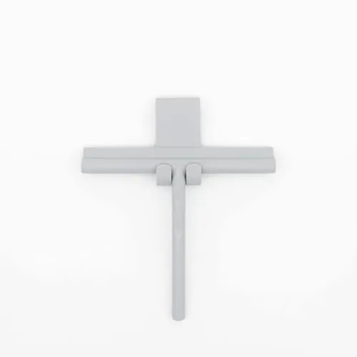 Produktbild KAWENTSMANN Duschabzieher Silikon Klara – streifenfreier Design Abzieher für Duschkabinen & Glatte Oberflächen – mit Halterung (Grau)