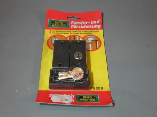 Burg FS20B Fenster Schloss und Tür Sicherung - Türschlösser & Schließzylinder, braunes Design für Balkon- und Terrassentüren, bietet zuverlässigen Schutz und einfache Montage.