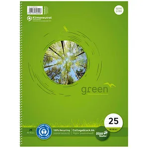 Ursus Collegeblock green Lineatur 25 liniert DIN A4 Außenrand, 1 Block