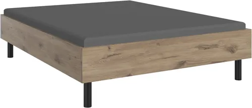 WIMEX Easy Bett, braun (viking oak, schwarz), 210cm, ideal für Dachschrägen