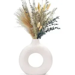 Vase Pampasgras Keramik Deko S Beige - Entdecke die handgefertigte Keramikvase in S Beige! Ihr einzigartiges Donut-Design sorgt für einen modernen Akzent und ist ideal für Pampasgras oder als stilvolles Dekorationsobjekt. Perfekt für Büro und Wohnzimmer!