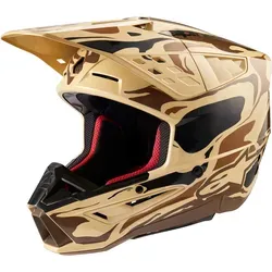 Alpinestars S-M5 Mineral 2024 Motocross Helm, braun, Größe M - Leichter Motocross Helm mit nur 1.350 Gramm, ideal für komfortablen Einsatz. ECE 22-06 zertifiziert und mit sicherem Doppel D-Ring Verschluss ausgestattet.
