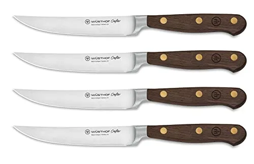 Wüsthof Steakmesserset 4-teilig – Crafter Serie - Hochwertiges Messerset für Steakliebhaber, mit ergonomischen Räuchereichegriffen und extra scharfen Klingen für präzise Schnitte – ideal für anspruchsvolle Köche.