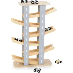 Mamabrum Spielzeug-Auto Holz-Kaskadenbahn – Lernspielzeug mit 6 Ebenen - Spielzeug-PKW – Fördert motorische Fähigkeiten und kognitive Entwicklung durch spielerisches Lernen der Physik mit 6 Etagen und hochwertigem Holzdesign.