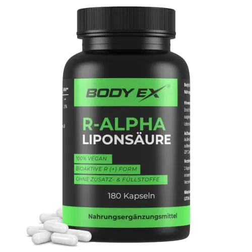 R-Alpha-Liponsäure, hochdosiert mit 300mg pro Kapsel, in natürlicher R-Form, 180 Kapseln, vegan & ohne Zusätze