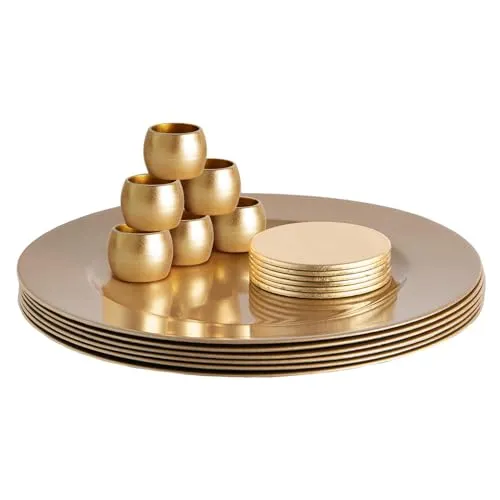 Argon Tableware Metallic Ladeplatten Set - 18pc - Gold in gold von Argon Tableware