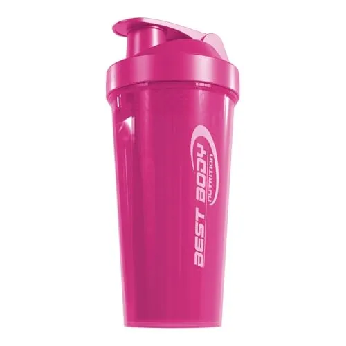 Best Body Nutrition Eiweiß Shaker pink – 600 ml Protein Shaker mit Sieb und Mess-Skala – auslaufsicher – spülmaschinengeeignet – BPA-frei – für klumpenfreie Proteinshakes