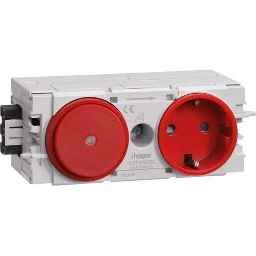 tehalit Steckdose + Schalter C-Profil, verkehrsrot von Hager