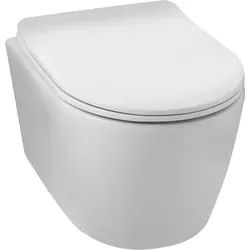 Balneo | Hänge WC | LUXA Spülrandlos mit Tornado-Spülsystem |48,5×36,5×36,5 cm | WC-Sitz mit Absenkautomatik weiß - Weiß