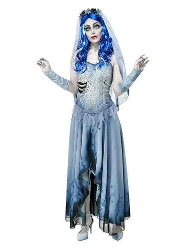 Rubies Damen Corpse Bride Emily Kostüm Kleid und Schleier Erwachsenenkostüme, wie abgebildet, Medium