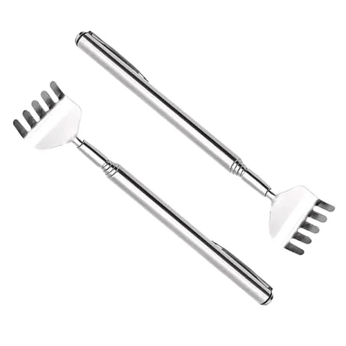 Teleskop Rückenkratzer aus Edelstahl – 2er Set