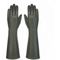 Lange olivgrüne Winterhandschuhe aus italienischem Leder