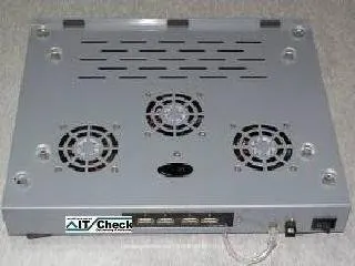 KesCom® Metall Notebook Kühler Cooler 3 leise Lüfter Hier in Silber inkl. 4 Port USB 2.0 HUB