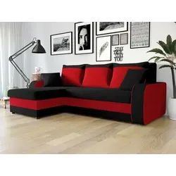 MIRJAN24 Ecksofa Kris mit Schlaffunktion in rot von Mirjan24