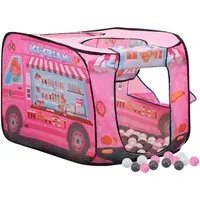 vidaXL Kinder-Spielzelt mit 250 Bällen in Rosa - Bällebad: Geräumiges Spielzelt mit 250 bunten Bällen für stundenlangen Spielspaß, strapazierfähiges und wasserfestes Polyester, ideal für drinnen und draußen.