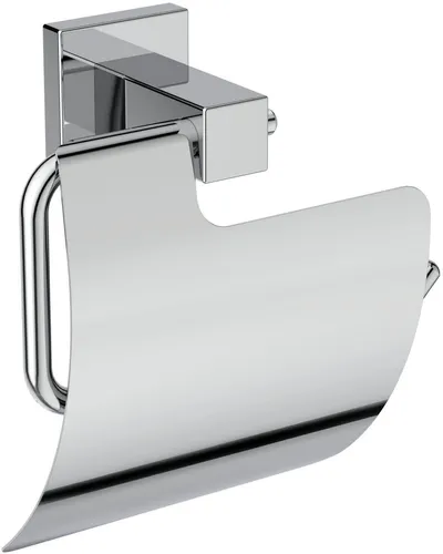 Ideal Standard IOM Cube Papierrollenhalter E2191AA – Verchromt mit Deckel - Toilettenpapierhalter mit eleganter verchromter Oberfläche, einfache Montage dank verdeckter Befestigungspunkte und Langlöcher.